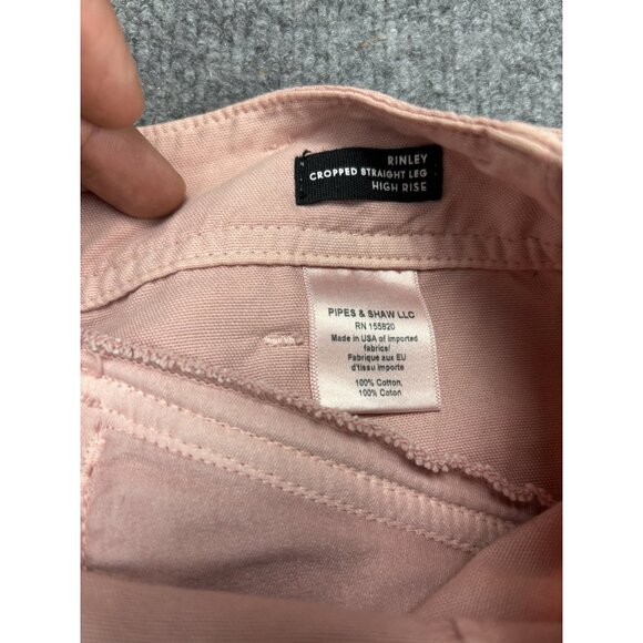 Veronica Beard Jeans Womens 29 Pink Rinley Cropped High Rise Button Fly Made USA - Picture 9 of 9